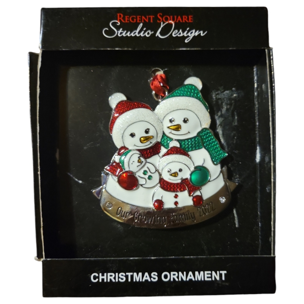 Regent Square Harvey Lewis Christmas Ornament  Snowman Our Growing Family 2022